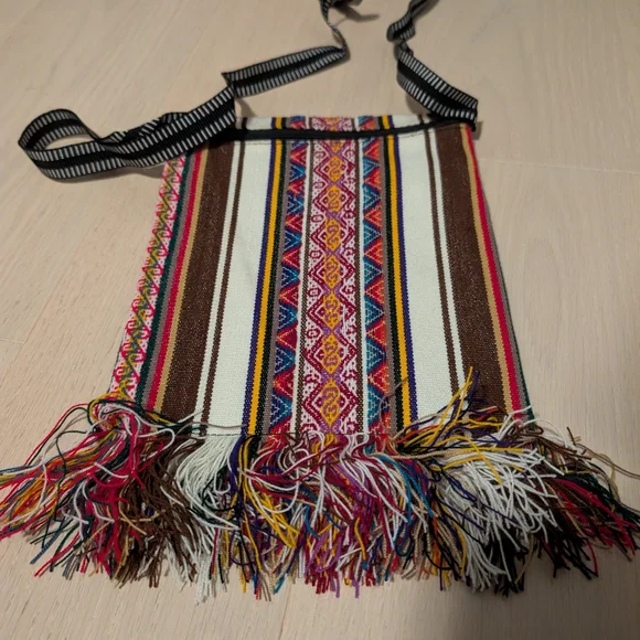 Colorful Patterned Fringe Crossbody Bag - Picture 3 of 3